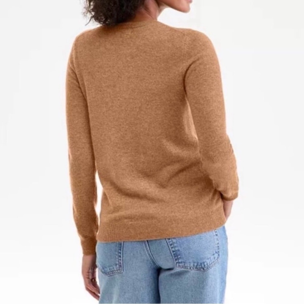 J. Crew Wool Blend Women's Small Brown Crew Neck Long Sleeve Pullover Sweater - Picture 2 of 8